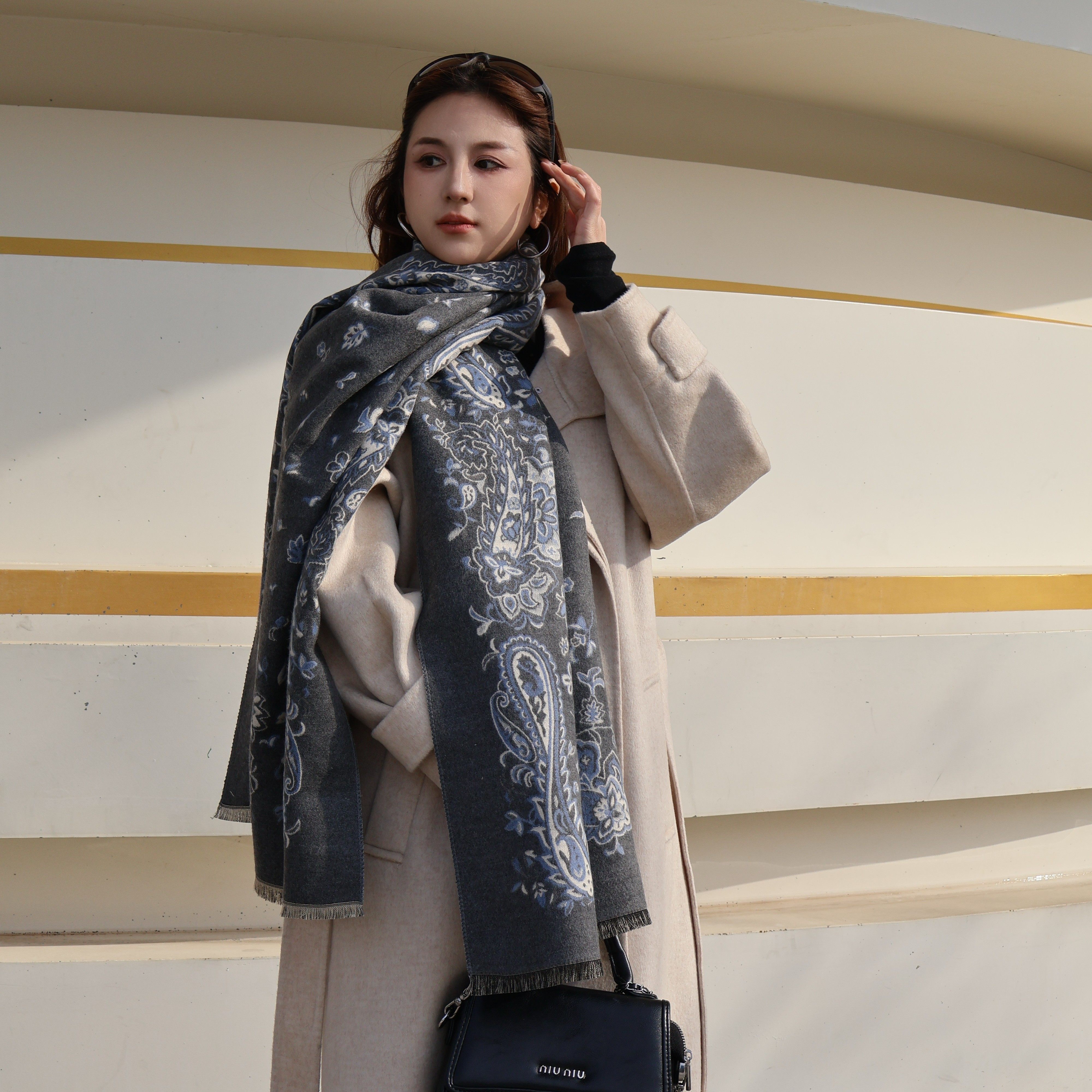 秋冬季时尚腰果花印花气质披肩女士优雅轻奢出现外搭保暖围巾围脖,服饰配件/皮带/帽子/围巾,防晒披肩,淘宝优惠券,粉丝福利购,淘宝优惠卷