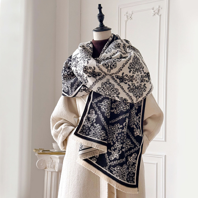 美式轻奢仿羊绒披肩女服饰搭配大围巾晚会披肩空调房保暖围脖毯子