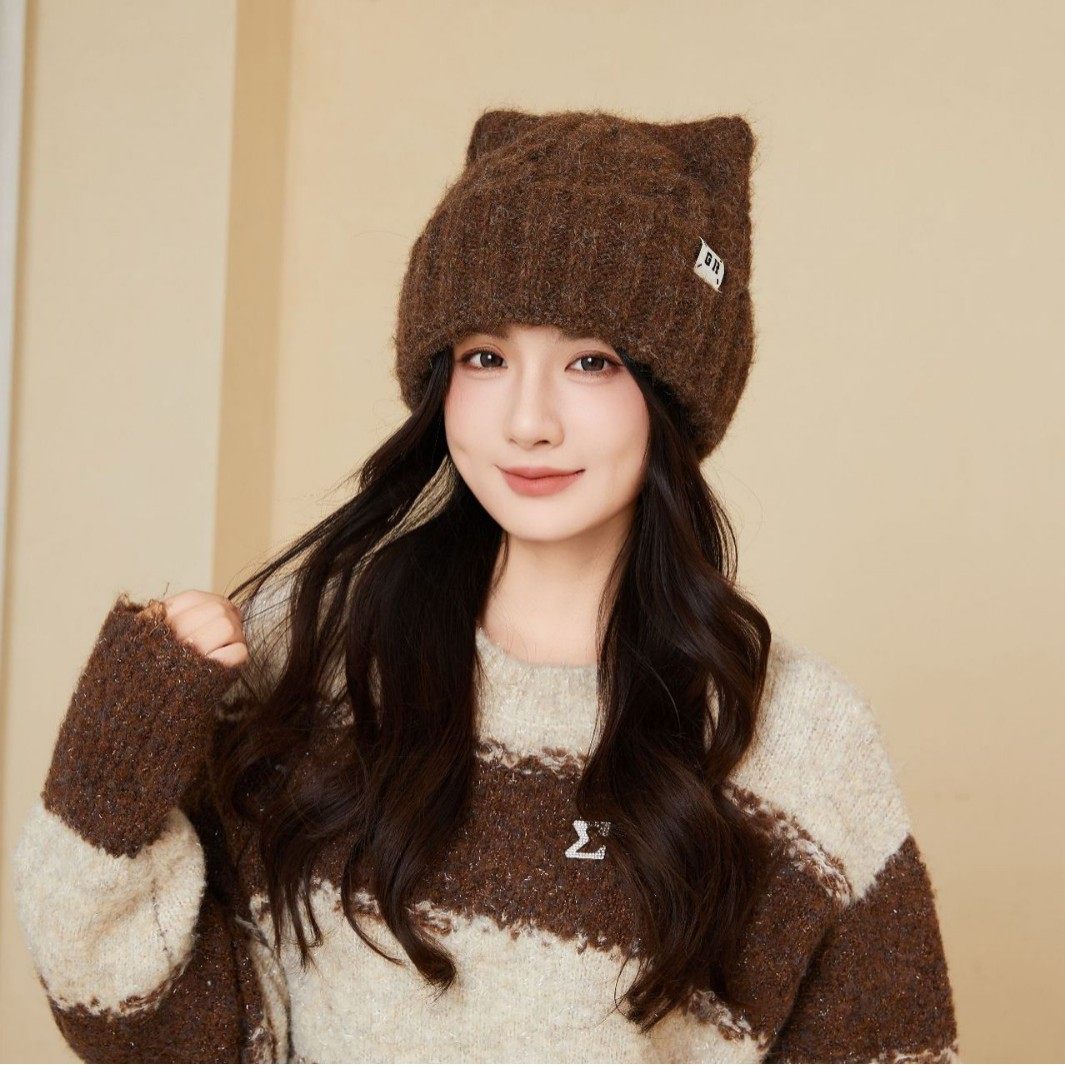 2025新款秋冬宽松百搭针织帽女保暖护耳时尚毛线帽显脸小帽子,服饰配件/皮带/帽子/围巾,毛线,淘宝优惠券,粉丝福利购,淘宝优惠卷