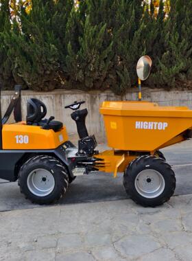 建筑工地翻斗车厂家小型四轮自装车自卸HT130型座驾式工程翻斗车