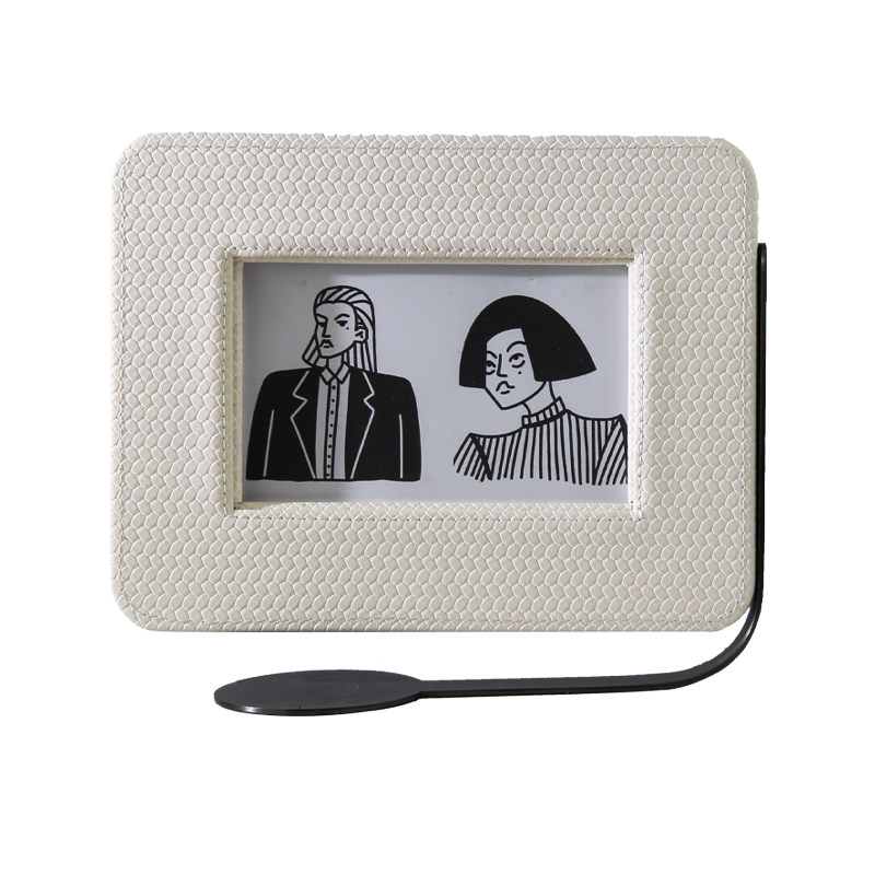 高档奢华皮革金属横向竖向6寸7寸相框样板房间床头柜书架精致摆件