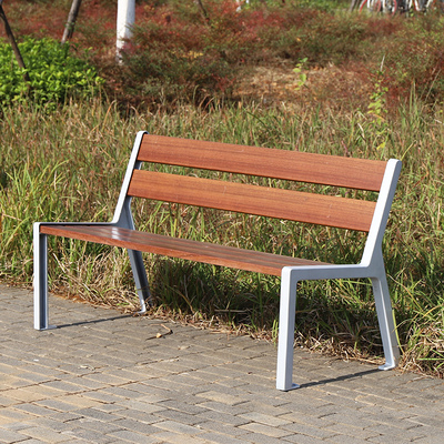 公园户外长椅实木长条凳带靠背小区公共座椅广场景区室外长条椅