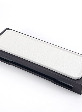 新中式复古棕色竹木底座配白色长条陶瓷冷菜盘私房菜会所高档餐具