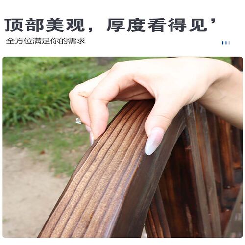 栅栏门防腐木门庭院o户外双开篱笆门菜园门木围栏花园门木质门碳