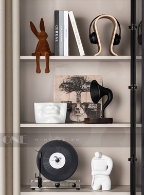 轻奢音乐主题仿真立式黑胶复古唱片机留声机样板间U售楼处书房摆