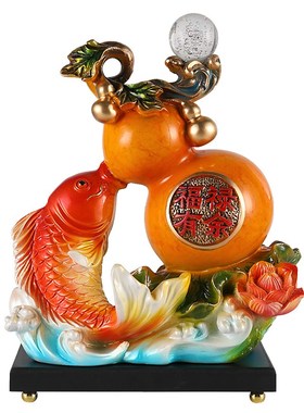 精美福禄有余鲤鱼新中式家居客厅办公室装饰招财摆U件开业乔迁礼