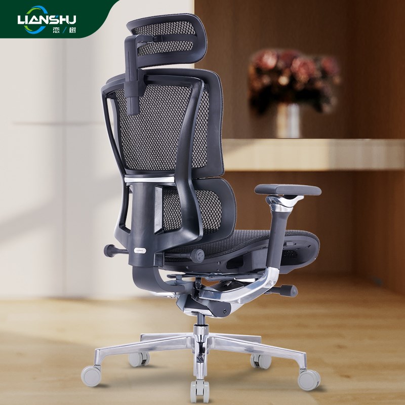 恋树L2人c体工学电脑椅家用办公椅网转护腰电竞椅子双层网布