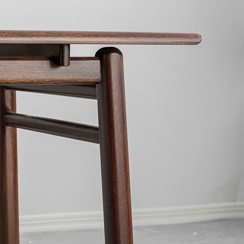 新中式简约乌f檀木实木茶台茶桌椅组合别墅办公室茶桌胡桃色大板