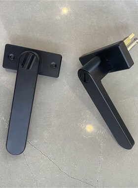 54孔平开门锁黑色n静音卫生间室内门执手锁氧化铝厕所门把手通用