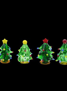 淄博琉璃手工艺品实心圣诞树摆件桌面家居氛围感书桌装饰摆放礼物