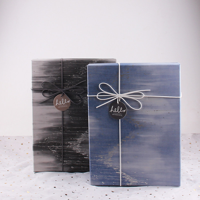 礼盒包装盒长方形盒礼品盒水墨简约毛衣卫衣围巾生日礼物精美礼盒