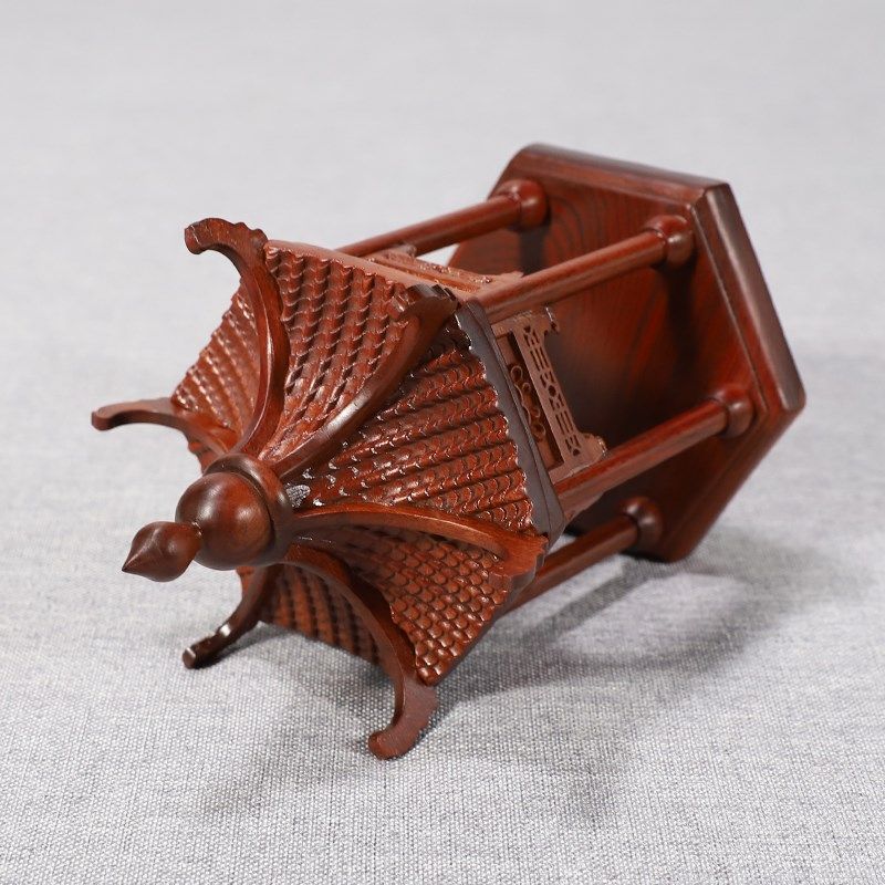 木质装沙盘摆件园林亭子仿古建筑模型景观中式凉亭造景小桥装饰品