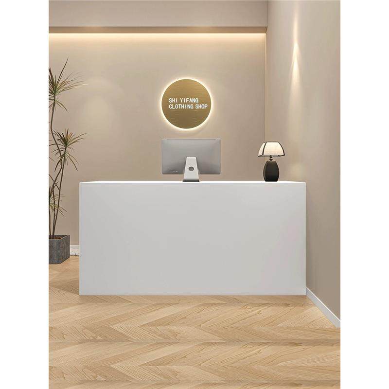 复古服装店吧台收银台店铺小型简约烤漆黑色极简前台桌女装店柜台