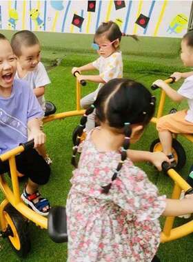 儿童转转车幼儿园多人旋转脚踏车专用童车三四人六八人户外玩具车