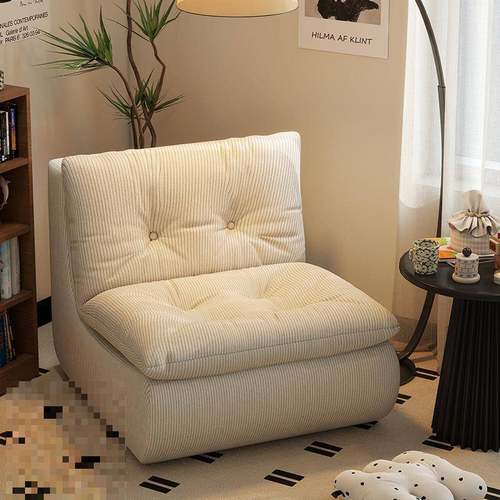 单人懒人沙发简约现代家用卧室小沙发阳台休闲客厅灯芯绒沙发椅