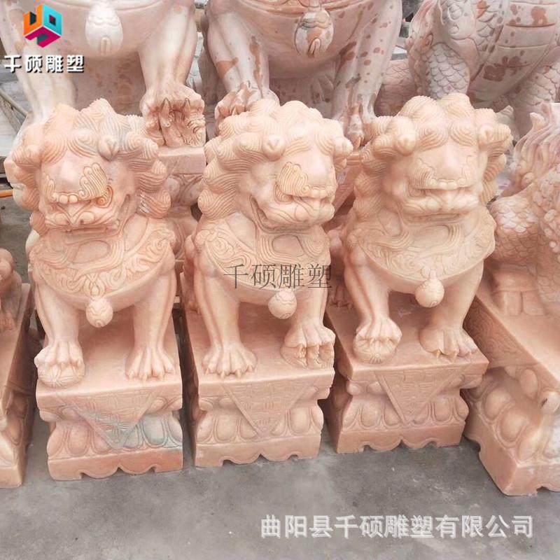 现货石雕晚霞红石狮子动物大门两侧门口景观园林景观装饰雕塑摆件,特色手工艺,其他特色工艺品,淘宝优惠券,粉丝福利购,淘宝优惠卷