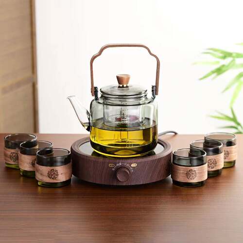 加厚提梁壶家用套装煮茶壶高硼硅泡茶壶蒸煮养生壶耐热玻璃煮茶壶