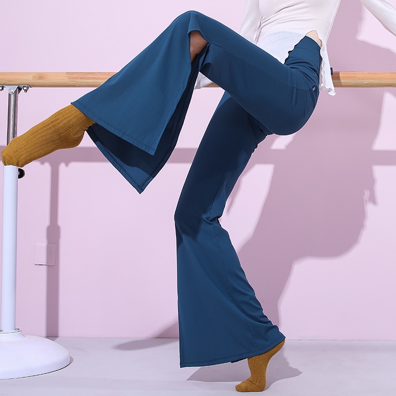 现代舞裤子侧高开叉练功服长裤女直筒古典舞舞蹈服显瘦显腿长拉丁