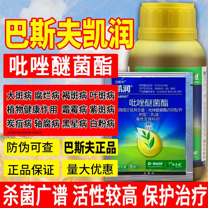 德国巴斯夫凯润吡唑醚菌脂酯农药白粉叶斑黑星霜霉病炭疽病杀菌剂