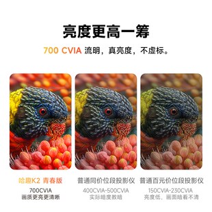 哈趣K2青春版云台投影仪 家用超高清高亮2024新款小型学生宿舍办