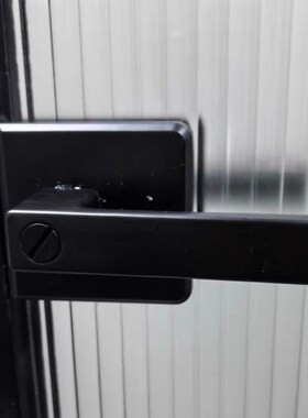 玻璃门锁黑色把手j无钥匙1618型材卫生间铝合金单舌锁有框极窄
