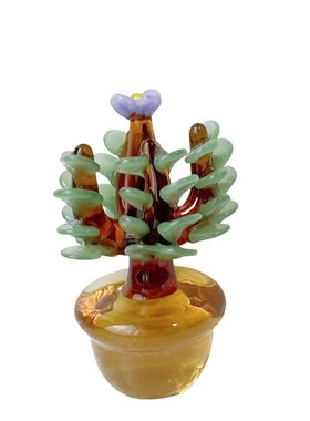 淄博琉璃纯手工多肉盆栽桌面摆件仙H人掌创意清新书桌摆设礼物