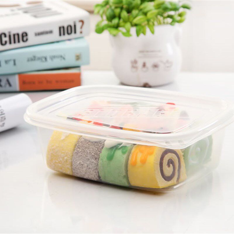 包邮1500毫升l蓝盖长方形一次性餐盒饭盒汤碗打包盒快餐合保鲜盒