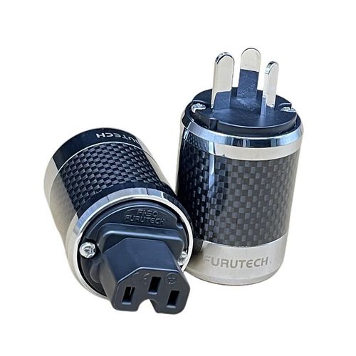 古河FI-50M碳纤维镀佬HIFI音响功放电源线接头插头国标尾插美标