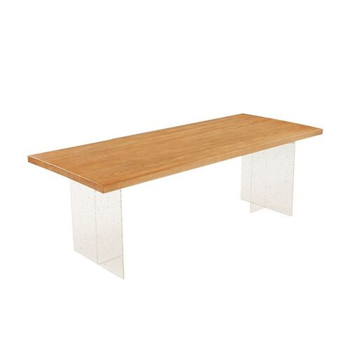 白蜡木实木餐书桌椅子长方形悬浮家用客厅吃饭桌原V木亚克力工作