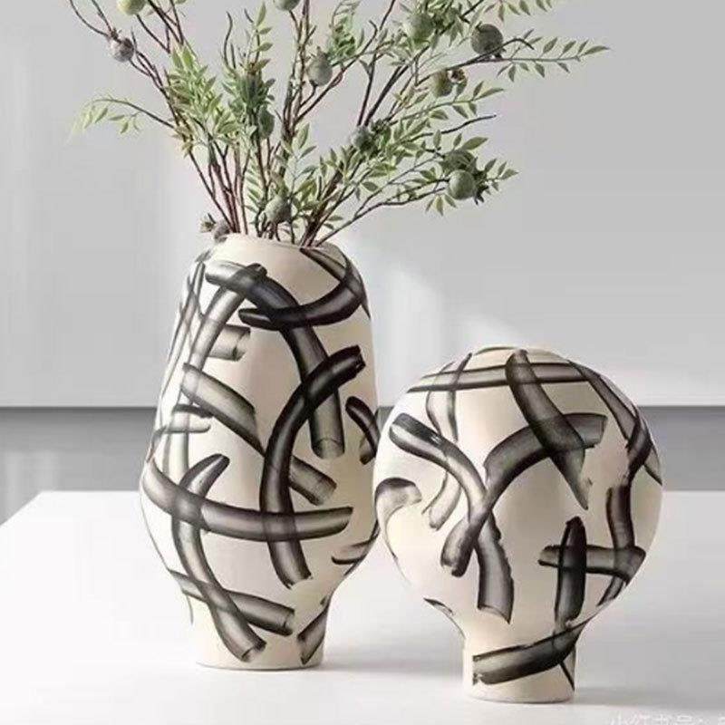现代简约手绘水墨条纹花瓶摆件样板间书房插花器展示柜软装饰品,自行车/骑行装备/零配件,更多零件/配件,淘宝优惠券,粉丝福利购,淘宝优惠卷