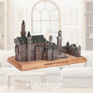 仿古欧式建筑模型摆件树脂德国新天鹅堡生活摆件书房工艺品