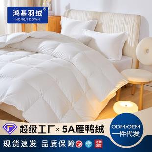 鸿基180支5A绒南美雁鸭羽绒被95白鸭绒被保暖冬被双人 被子被芯