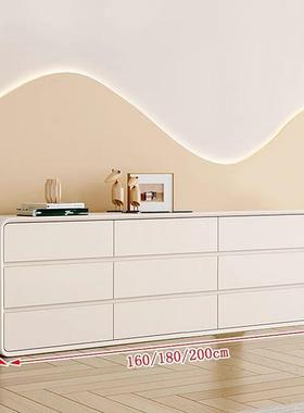 轻奢白色全实木斗柜卧室现代简约收纳柜六八斗柜客厅收纳电视柜g^