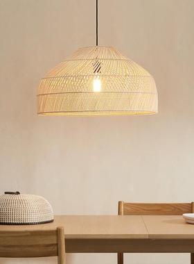 日式吊灯东南亚手工藤艺灯罩个性创意餐厅民宿茶室复古中式吊灯具