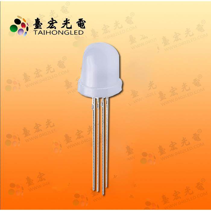 F8雾状全彩RGB共阴共阳四脚8mm全彩七彩LED灯珠发光二极管