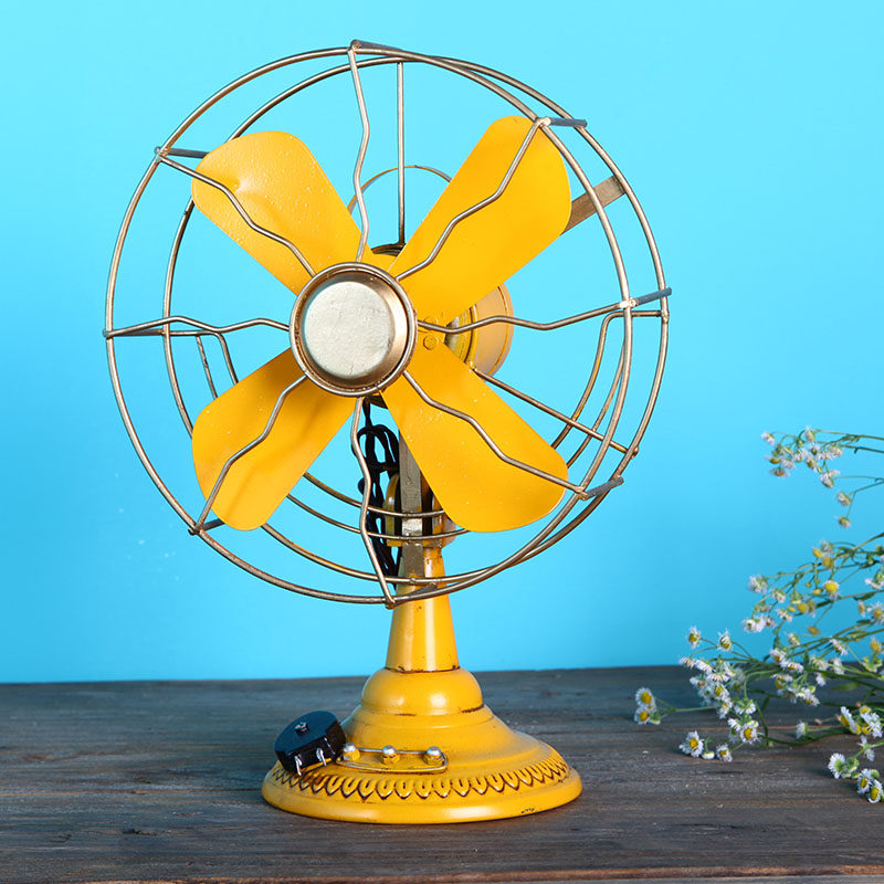 复古怀旧老式铁皮电风扇模型摆件拍摄影视道具咖啡厅店铺道具模型