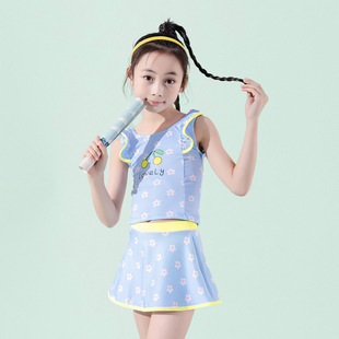 中小童女孩温泉泳装 9岁韩国可爱裙式 分体洋气5 泳衣女童2023新款
