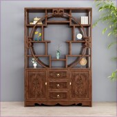 实木博古架新中式 多宝阁置物架仿古茶叶茶室展示柜办公室隔断家具