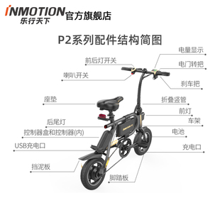 INMOTION乐行天下电动自行车P2系列配件后车筐篮前轮后轮挡泥板