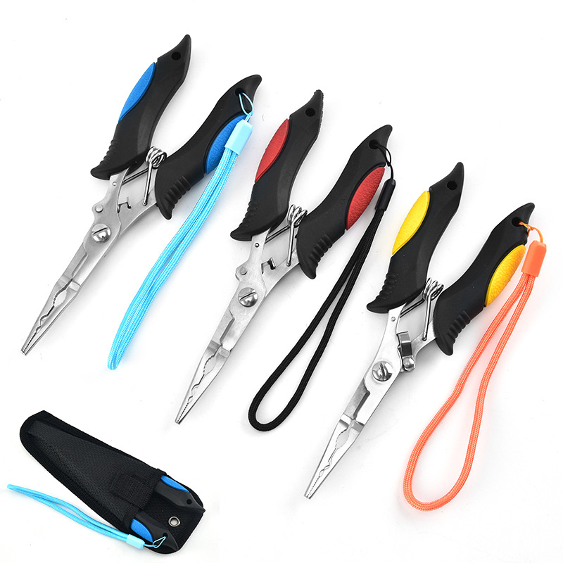 不锈钢路亚钳小号多功能上鱼尖嘴钳钓鱼摘钩钳绑钩器垂钓用品渔具