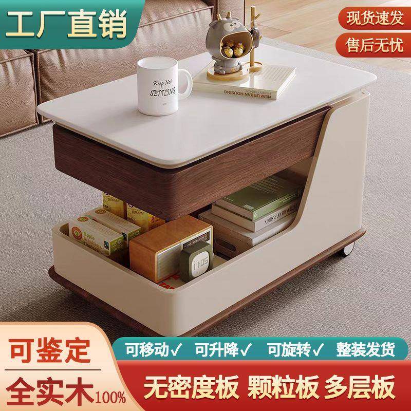 移动储物简约小户型现代轻奢客厅卧室沙发升降家用推车边柜备餐g^