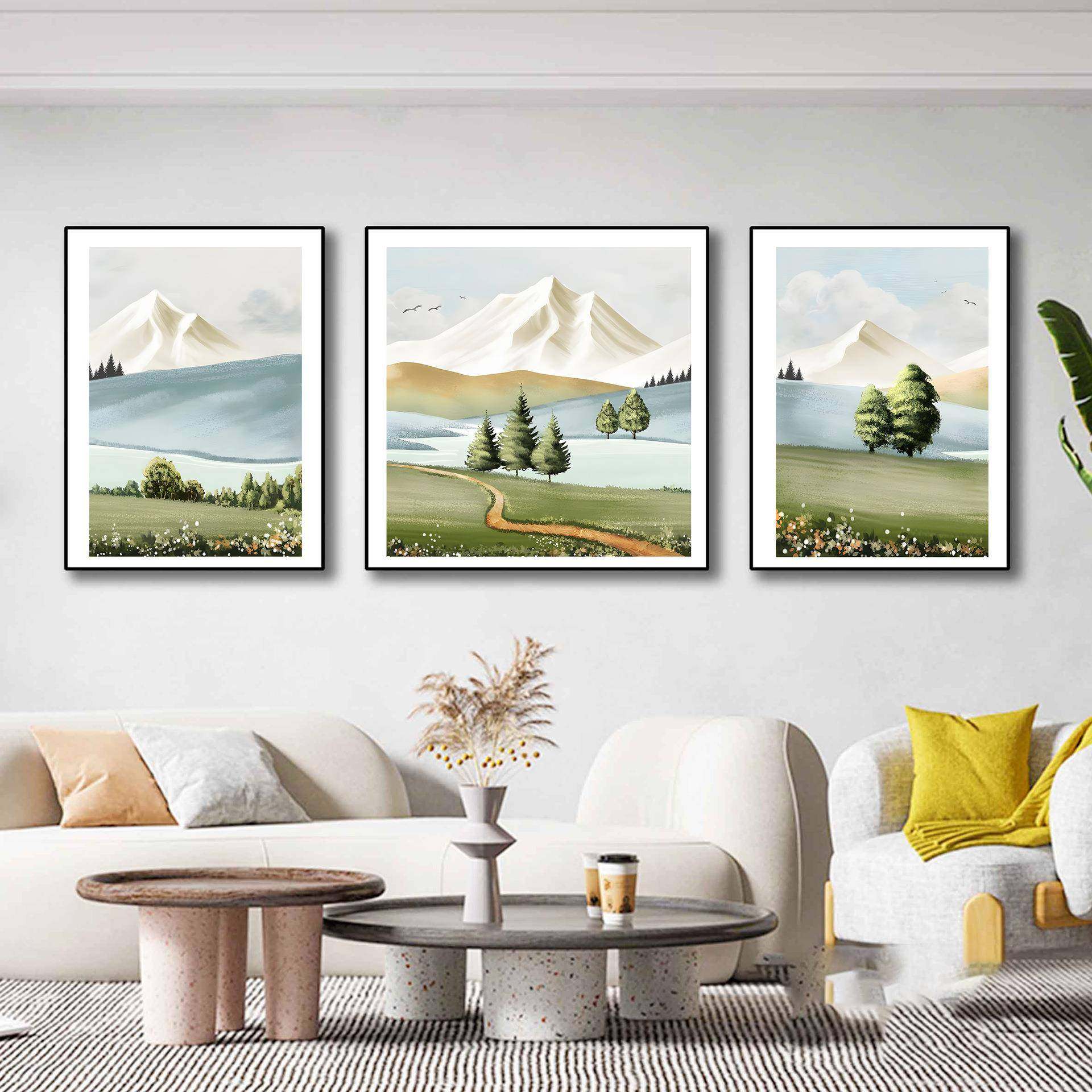 高端皮革微雕肌理画抽象简约三联壁画现代轻奢客厅装饰画沙发挂画