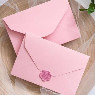 粉韩系信封情人节道歉卡片520 送女友 现货套装火漆贴