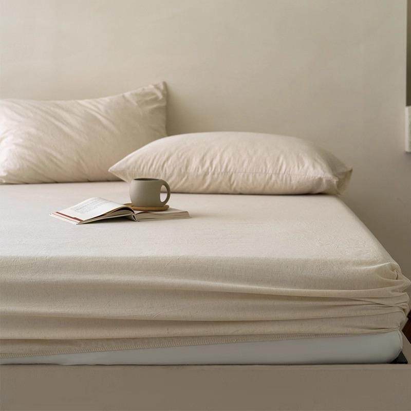 简约纯色棉麻床笠三件套可水洗加厚单双人席梦思床垫保护套1.5米,3C数码配件,其它配件,淘宝优惠券,粉丝福利购,淘宝优惠卷