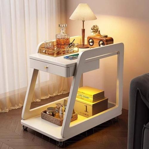 实木茶几沙发推车置物架边几带轮客厅小桌子工作台可移动床头边桌