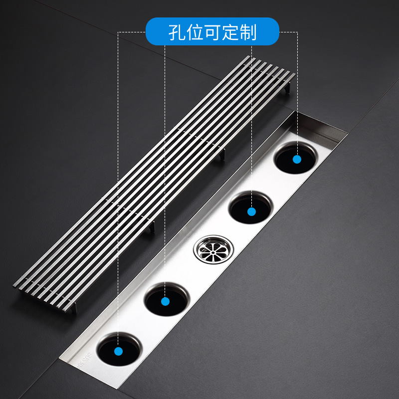 304不锈钢长条地漏 酒店浴室防臭地漏DN75淋浴房长方形地漏8cm宽