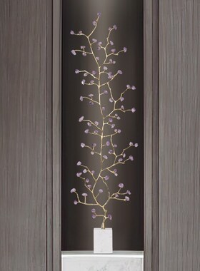 紫水晶发财树摆i件招财客厅电视柜轻奢玄关柜乔迁新居软装家居饰