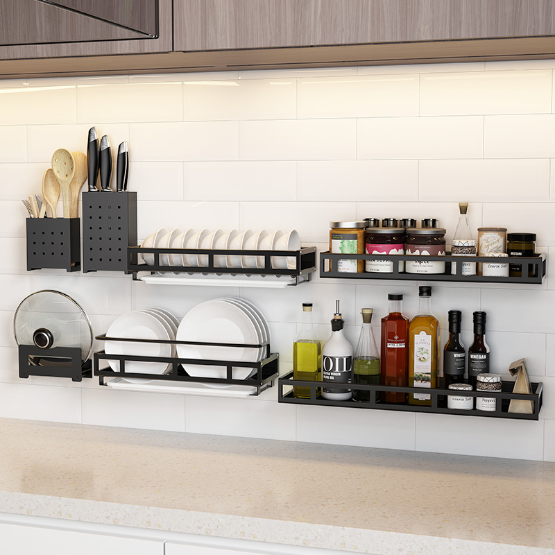 碗架 沥水架壁挂式单层放晾小型插碟盘子架免打孔厨房收纳置物架
