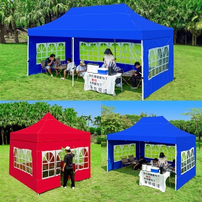 加厚围布帐篷布雨棚户外防雨挡风透明围挡四角方伞摆摊专用四脚伞