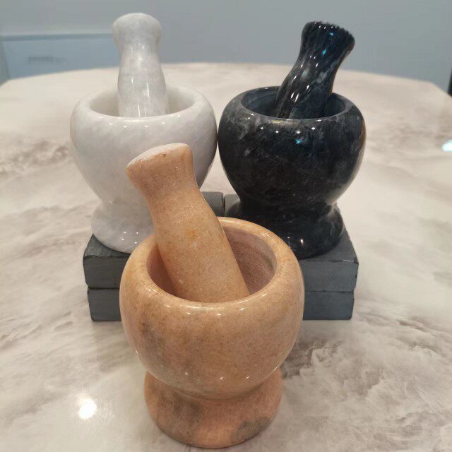 捣蒜神器石臼捣蒜器蒜泥器罐石头蒜臼石锤石臼老式压蒜器石头石锤